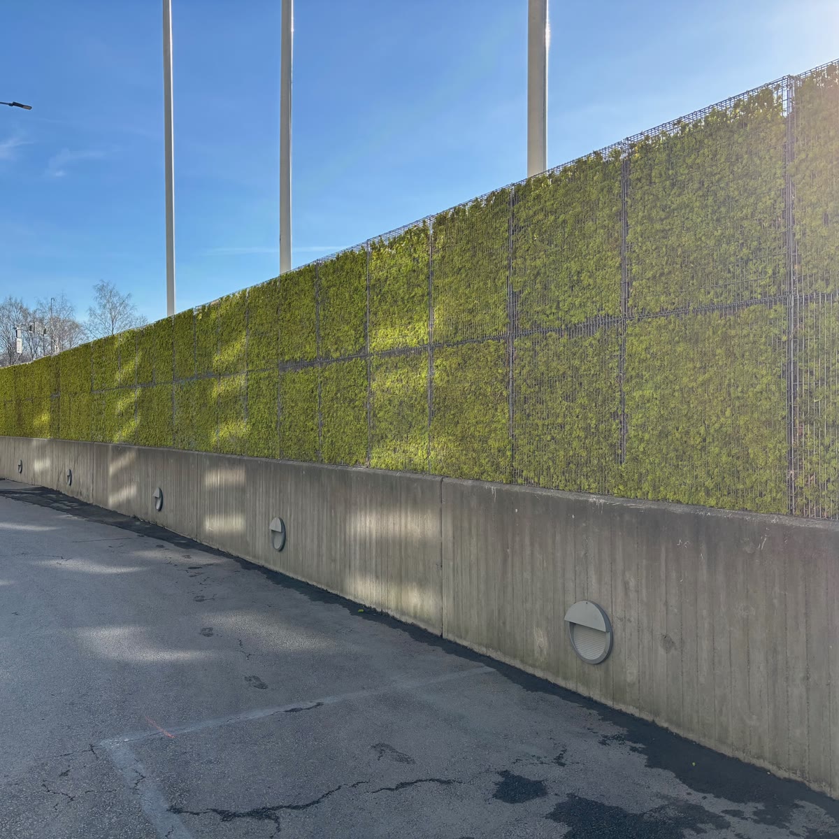 Frodig grønn Ecostrada miljøskjerm ved Cisco-bygget